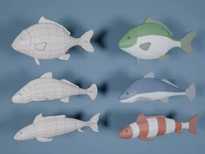 Low Poly Fish Free low-poly 3D model