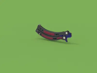 Butterfly knife 3D model purchase