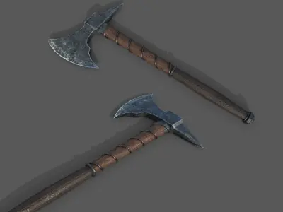 HQ Medieval weapons for games - Swords and axe Free low-poly 3D model