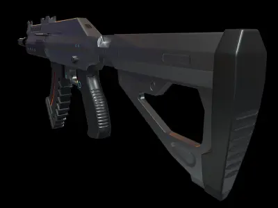 Futuristic weapon for mobile game inspired by an Ak47 Low-poly 3D model