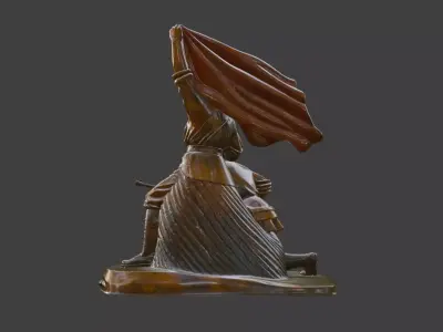 Military sculpture warrior  military battle war hero  soldier 3D print model 4