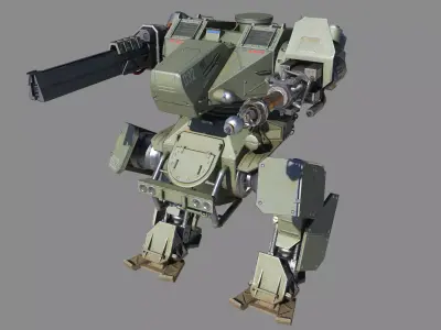 Mech Tank LP  animated Low-poly 3D model