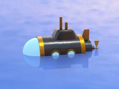 Mini Submarine Low-poly 3D model