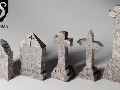 Gravestones 3D model