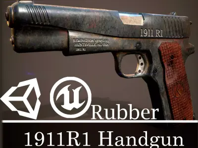 1911R1 Handgun  Rubber Version Low-poly 3D model