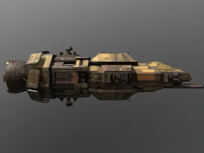 Rosinante spaceship Low-poly 3D model