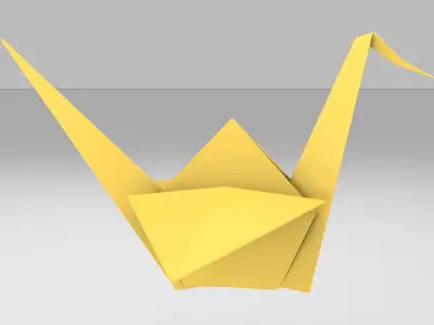 Origami Crane 3D model