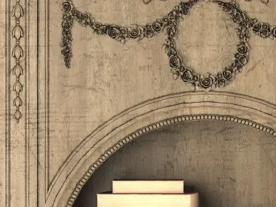 classical bookcase 3D model