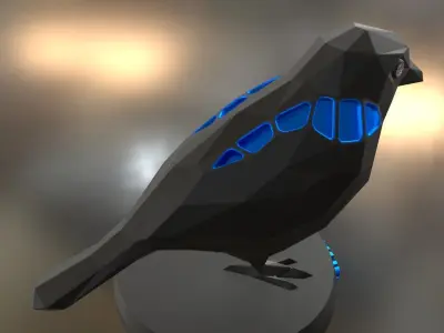 Voronoi Sparrow Low-poly 3D model