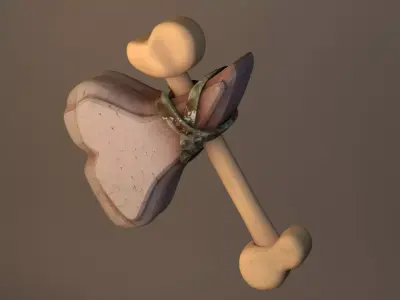 weapon wooden stick with heart Low-poly 3D model