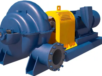 bomba doble succion 3D model