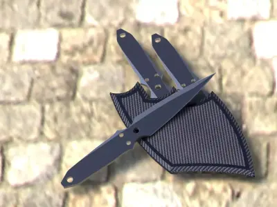 Kunai Throwing Knife Low-poly 3D model