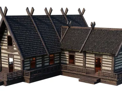 Old Medieval Building House 4K Textures GameReady 85 Low-poly 3D model