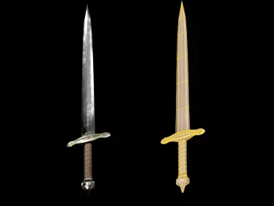 Medieval Sword Game-Ready Model Low-poly 3D model