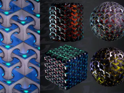 Hard Surface material - VOL 02 - Maps - SBsar Texture