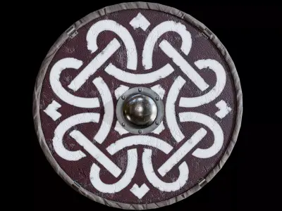 Viking Shield Low-poly 3D model 28