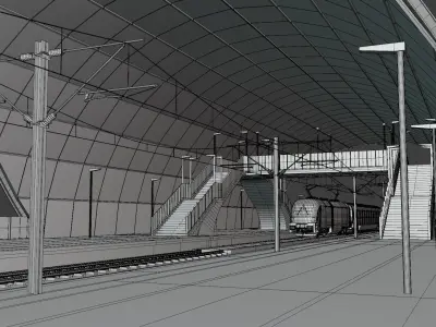 Railway stations collection 3D Model Pack purchase