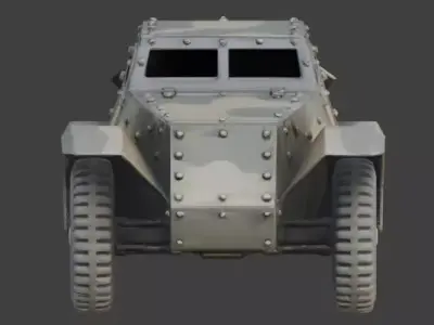 WWII Armored Recon Car 3D Model Low-poly 3D model