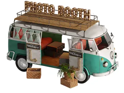 Realistic model of Food Truck Photo booth 3D model