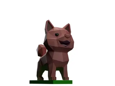 Low Poly Dog Low-poly 3D model