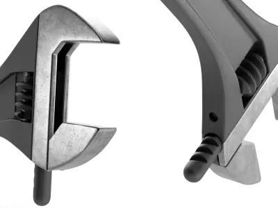 Adjustable Wrench 3D model 3