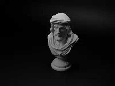 Arab Bedouin Warrior Bust Chess 3D print model order