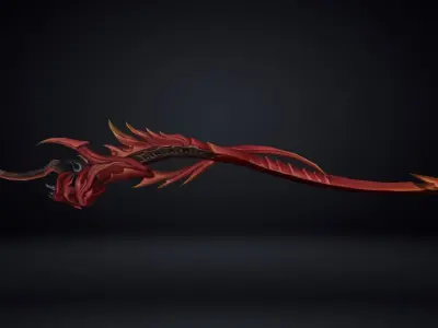 Futuristic Sword Low-poly 3D model 13