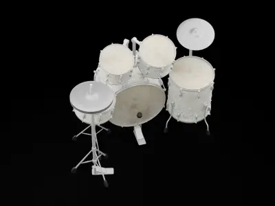 Complete Drum Set Free low-poly 3D model