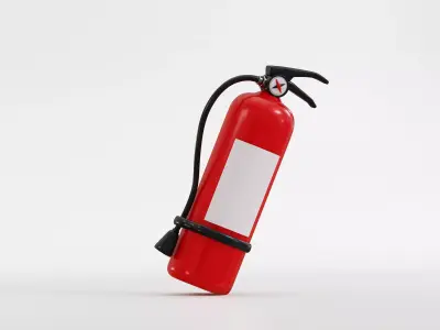 Fire Extinguisher Low-poly 3D model 12