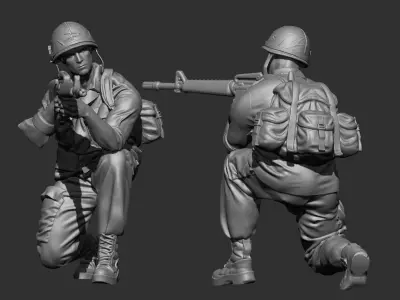 USA Vietnam soldier 4 3D print model