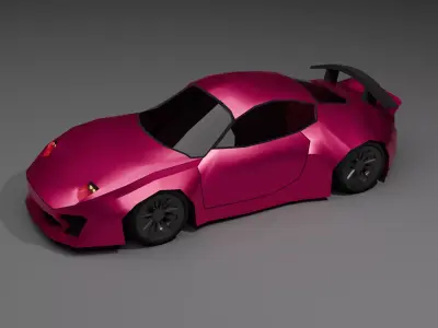 Low-poly Sports car 03 Game Ready vehicle OBJ FBX Low-poly 3D model