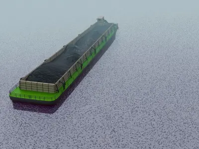 Barge Ship Low-poly 3D model