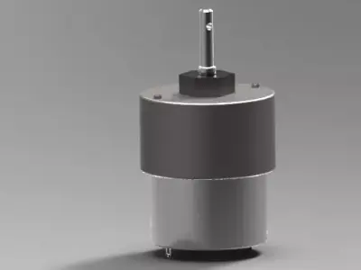 DC motor with metal gear box  Free 3D model