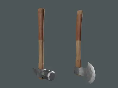 low poly weapon 1 two axes Free 3D model