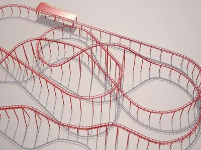 Roller Coaster Track 3D model