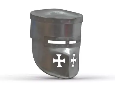 Medieval Helmet 06 Low Poly PBR Realistic Low-poly 3D model