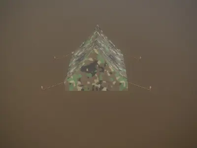 Camouflage Tent low-poly game ready Low-poly 3D model