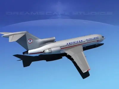 Boeing 727-100 American Airlines 1 3D model