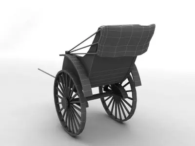 Walking Rickshaw Low-poly 3D model