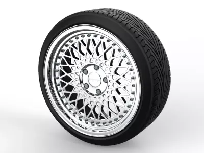 Avant Garde M220 wheel with tire 3D model