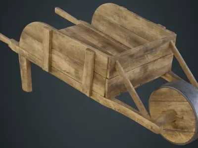 Wheelbarrow 3A Low-poly 3D model
