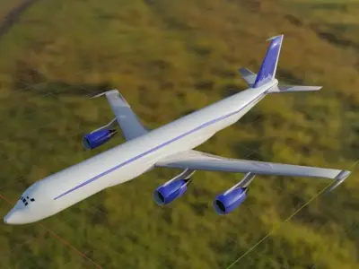 Fictional Proposed Quad Engine Jetliner 707-620 CFM Inspired Low-poly 3D model