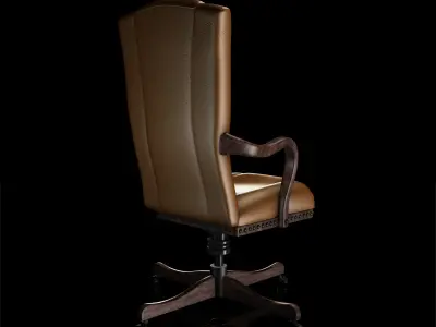 Vintage office chair Low-poly 3D model