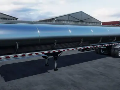Tanker semi trailer unity asset Low-poly 3D model