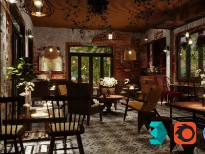 interior design of the coffee 3D model