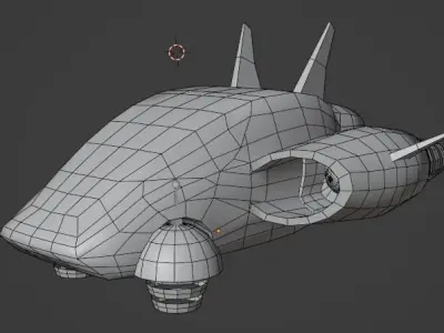 Hover spaceship Low-poly 3D model