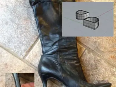 3D printable Woman Boot Heel 3D print model
