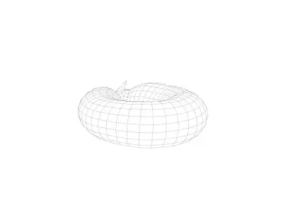 Raw Pork Blood Sausage Low-poly 3D model