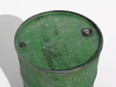 Steel Barrel - Green - Dirty 3D model
