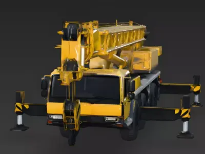 Heavy Industry Construction Mobile Crane Vehicle 3d model Low-poly 3D model